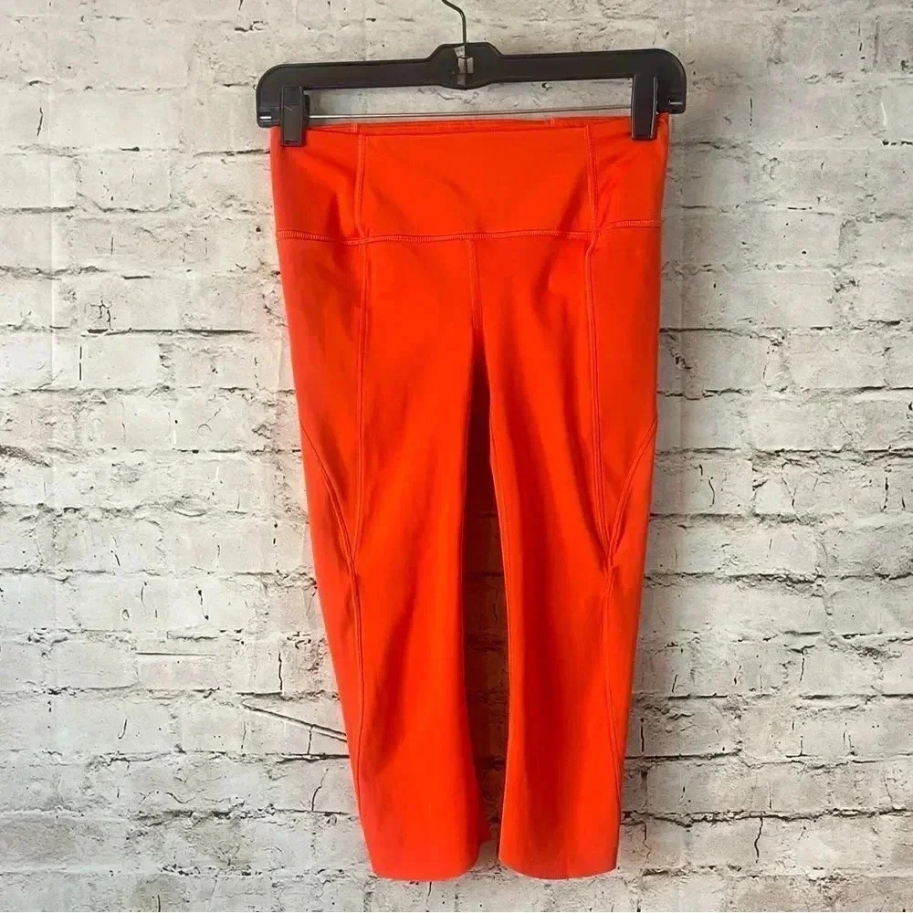 Athleta Women's XXS Velocity Legging Bright Orange Capri Crop Active Yoga - Picture 2 of 9